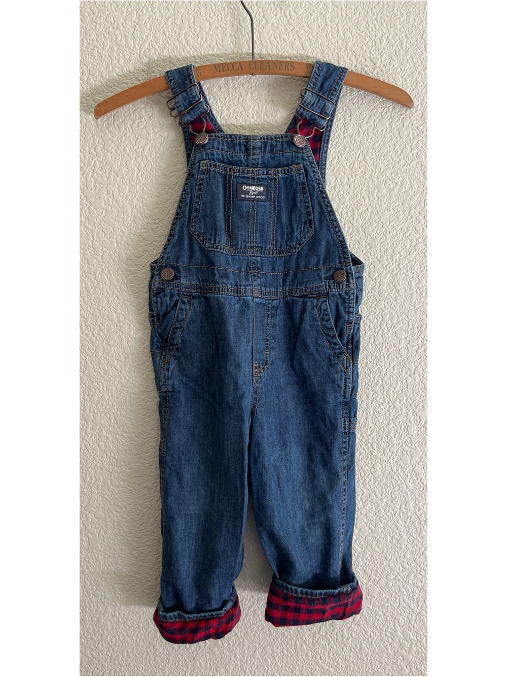 Oshkosh Flannel Vestbak Overalls Unisex Kids Size 3T